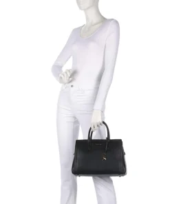 Laila Handtasche genarbtes Rindsleder schwarz