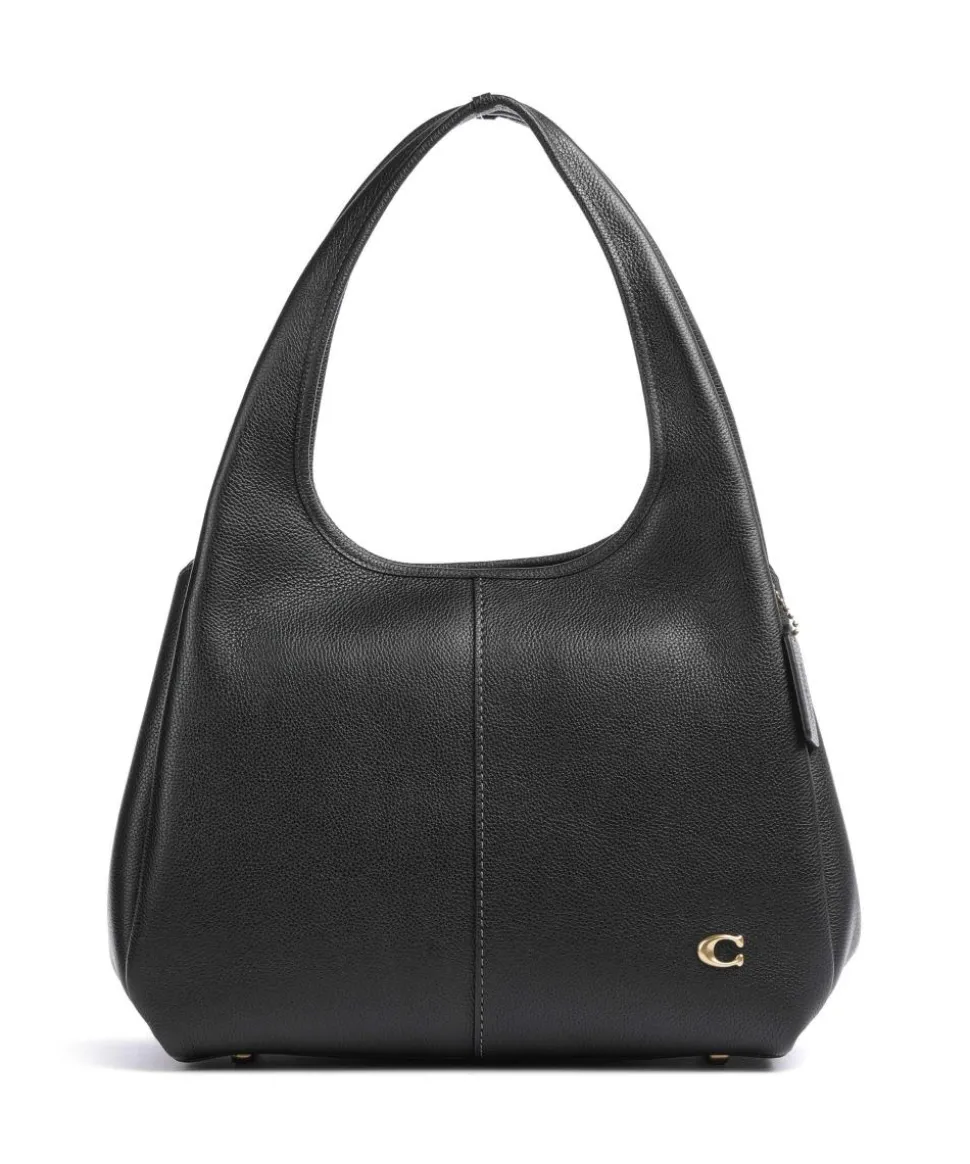 Lana Beuteltasche genarbtes Leder schwarz