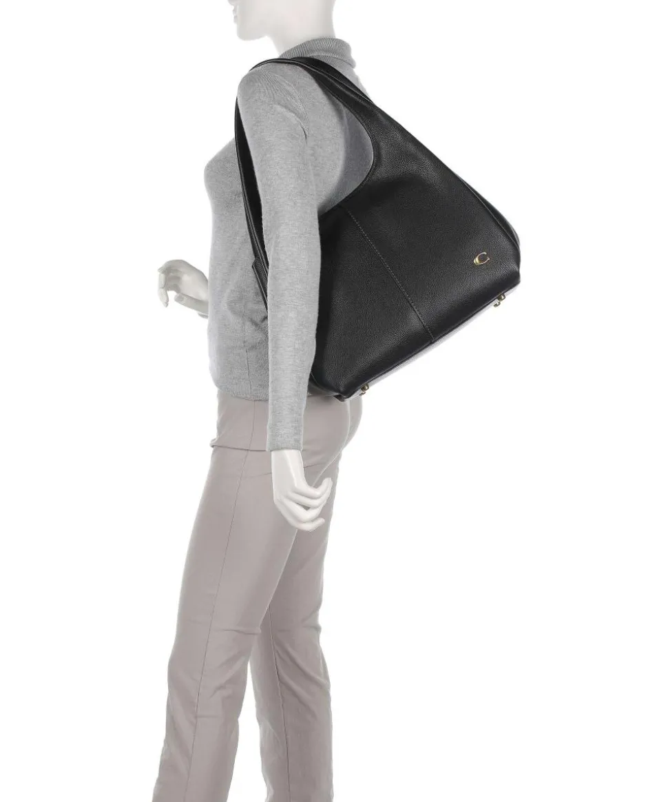 Lana Beuteltasche genarbtes Leder schwarz