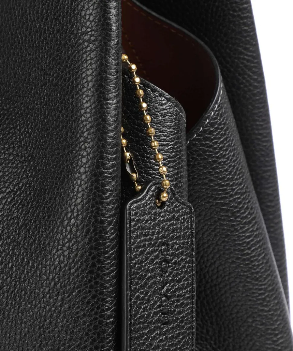 Lana Beuteltasche genarbtes Leder schwarz