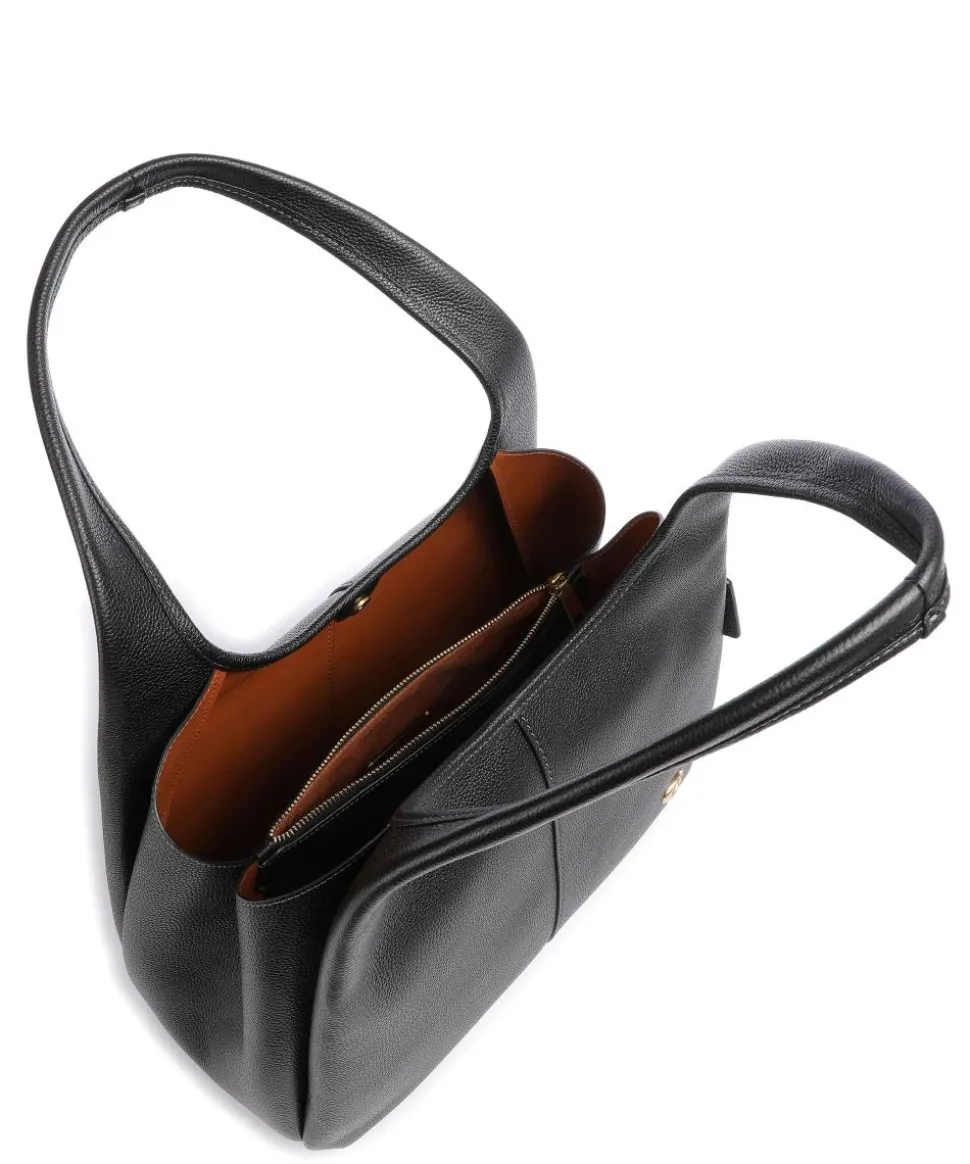 Lana Beuteltasche genarbtes Leder schwarz