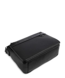 Landon Kuriertasche Lederimitat schwarz