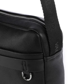 Landon Umhängetasche Lederimitat schwarz