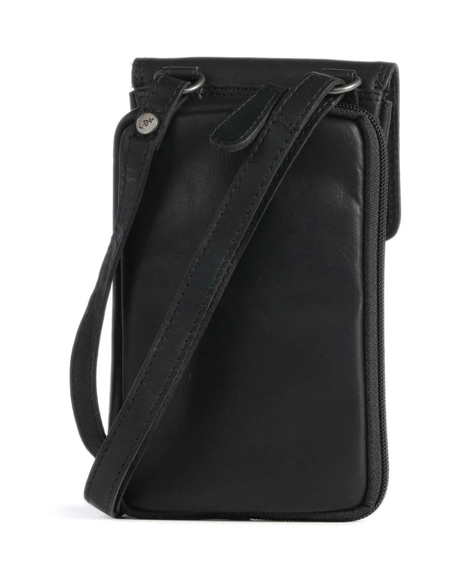 Langley Handytasche Pull-Up Rindsleder schwarz