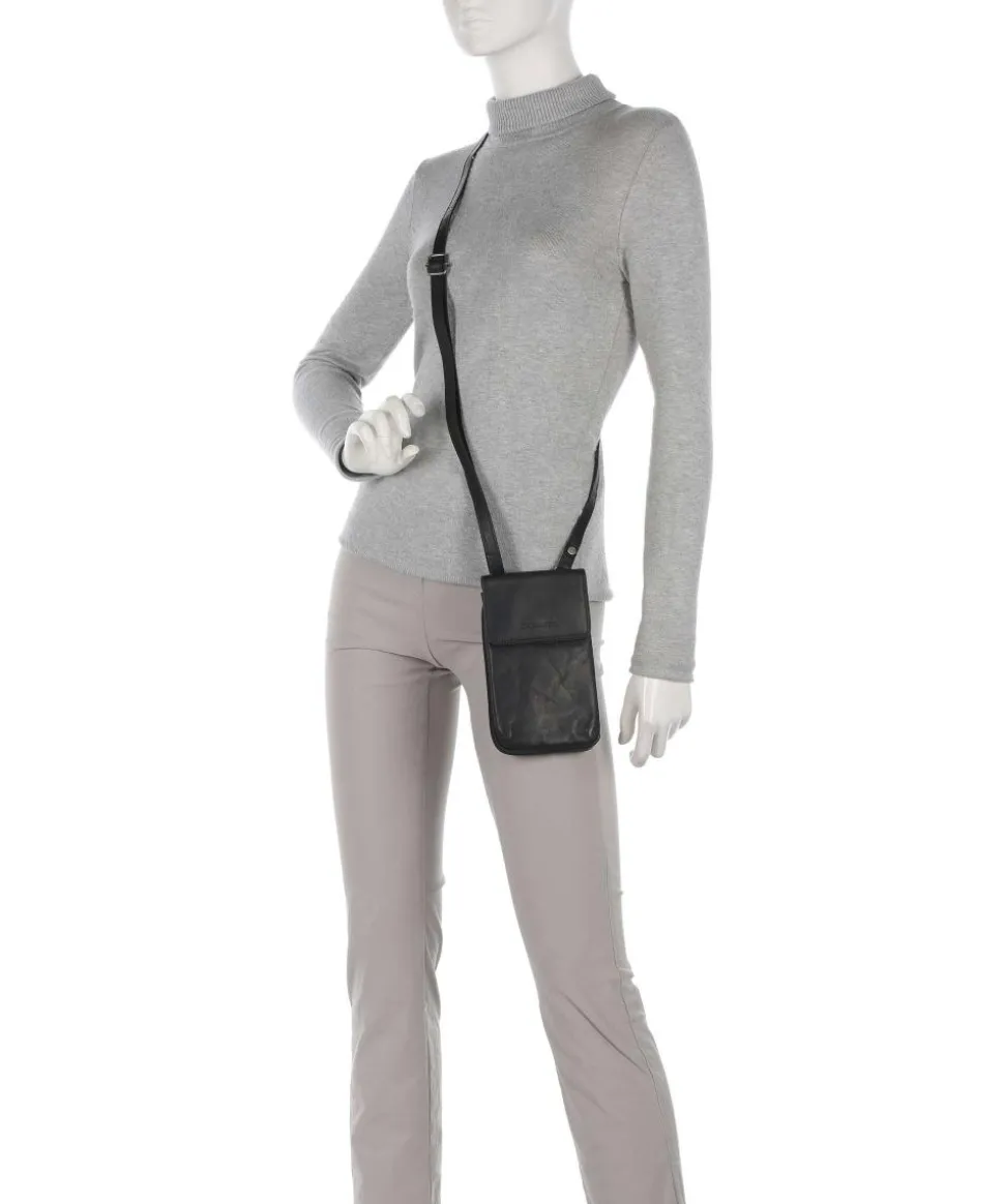 Langley Handytasche Pull-Up Rindsleder schwarz