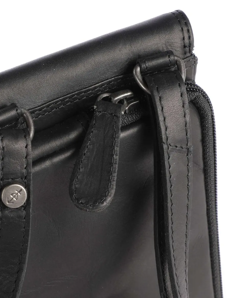 Langley Handytasche Pull-Up Rindsleder schwarz