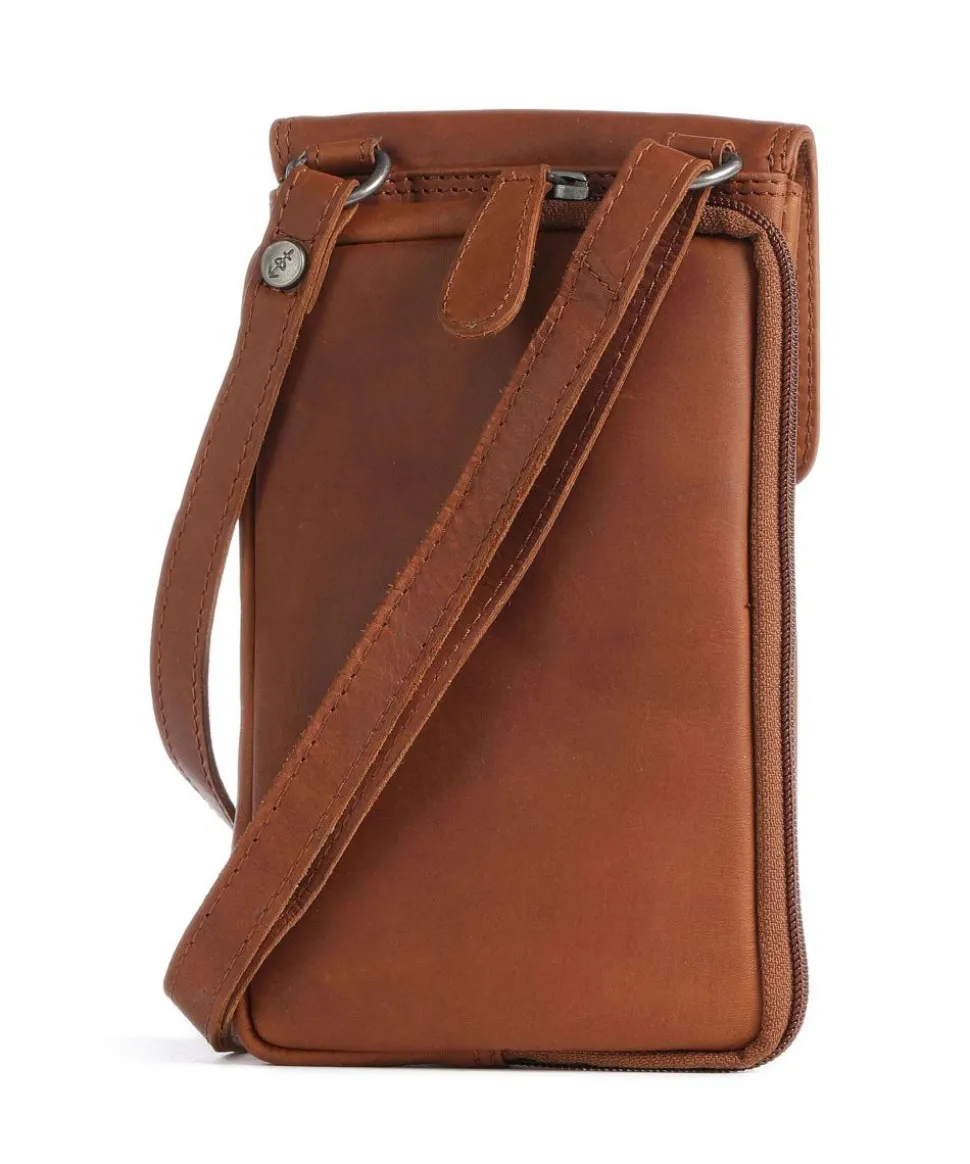 Langley Handytasche Pull-Up Rindsleder cognac