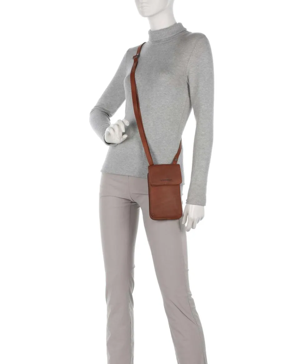 Langley Handytasche Pull-Up Rindsleder cognac