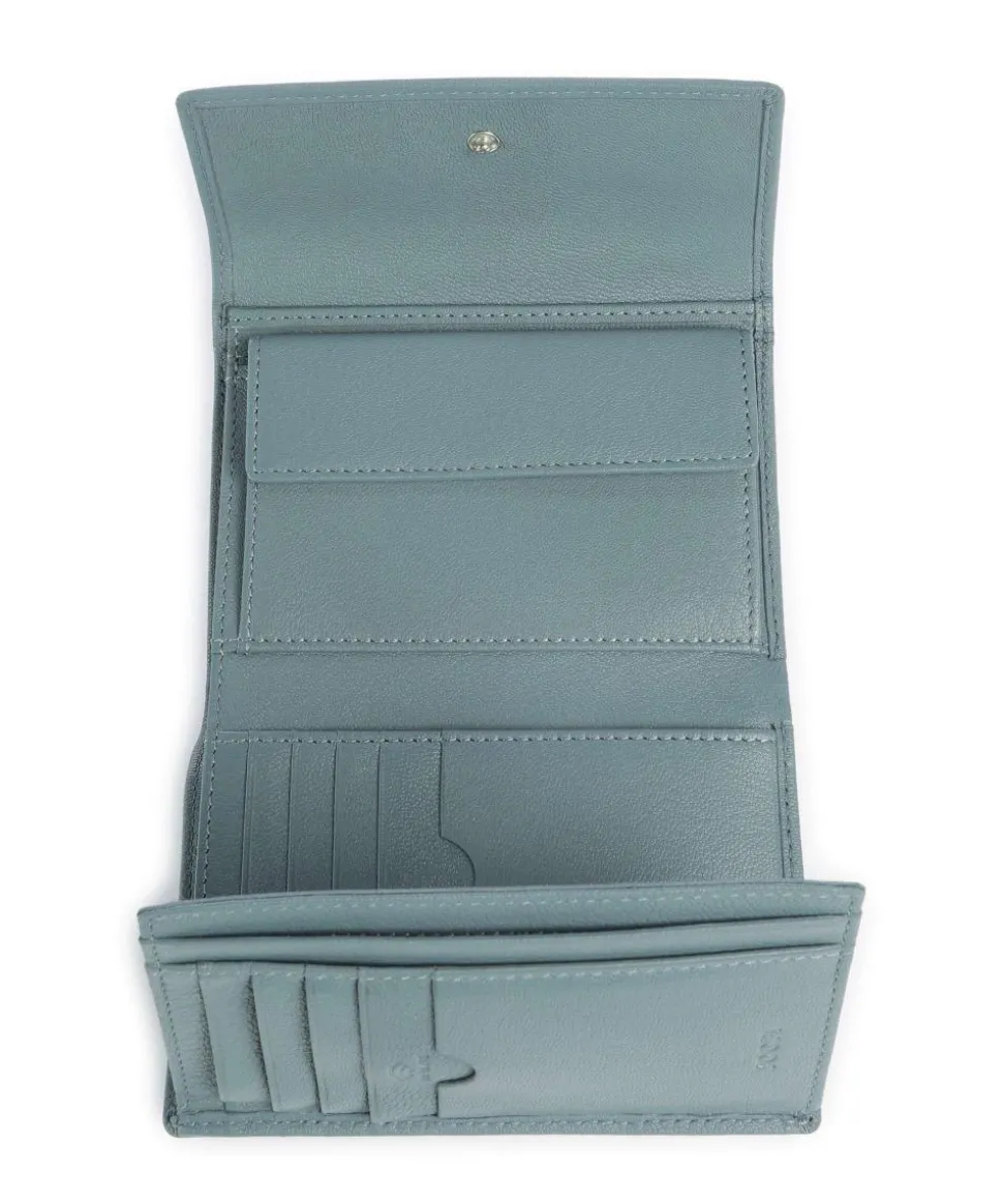 Lantea Cosma RFID Geldbörse genarbtes Ziegenleder petrol