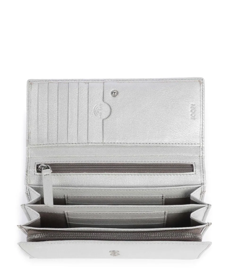 Lantea Europa RFID Geldbörse genarbtes Ziegenleder silber