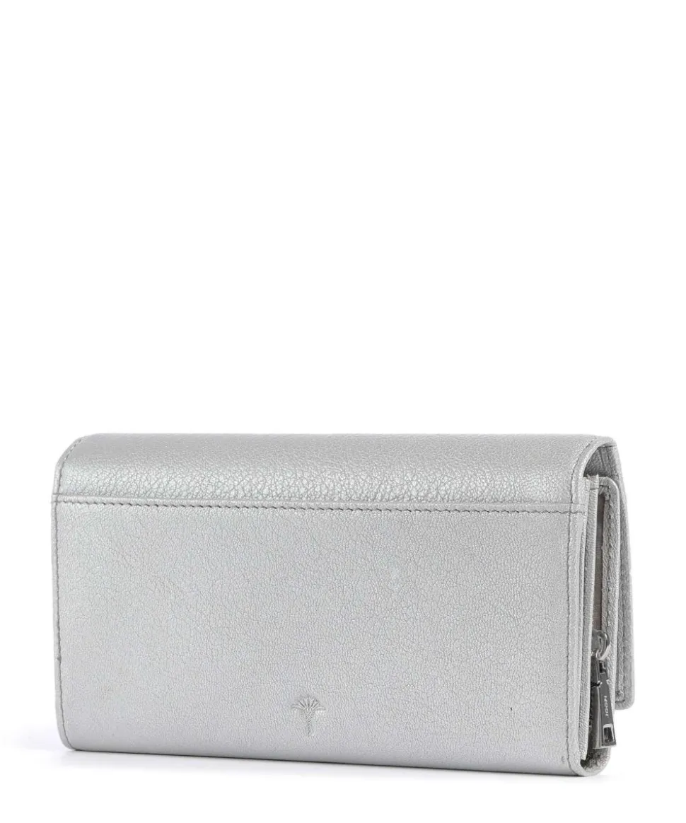 Lantea Europa RFID Geldbörse genarbtes Ziegenleder silber