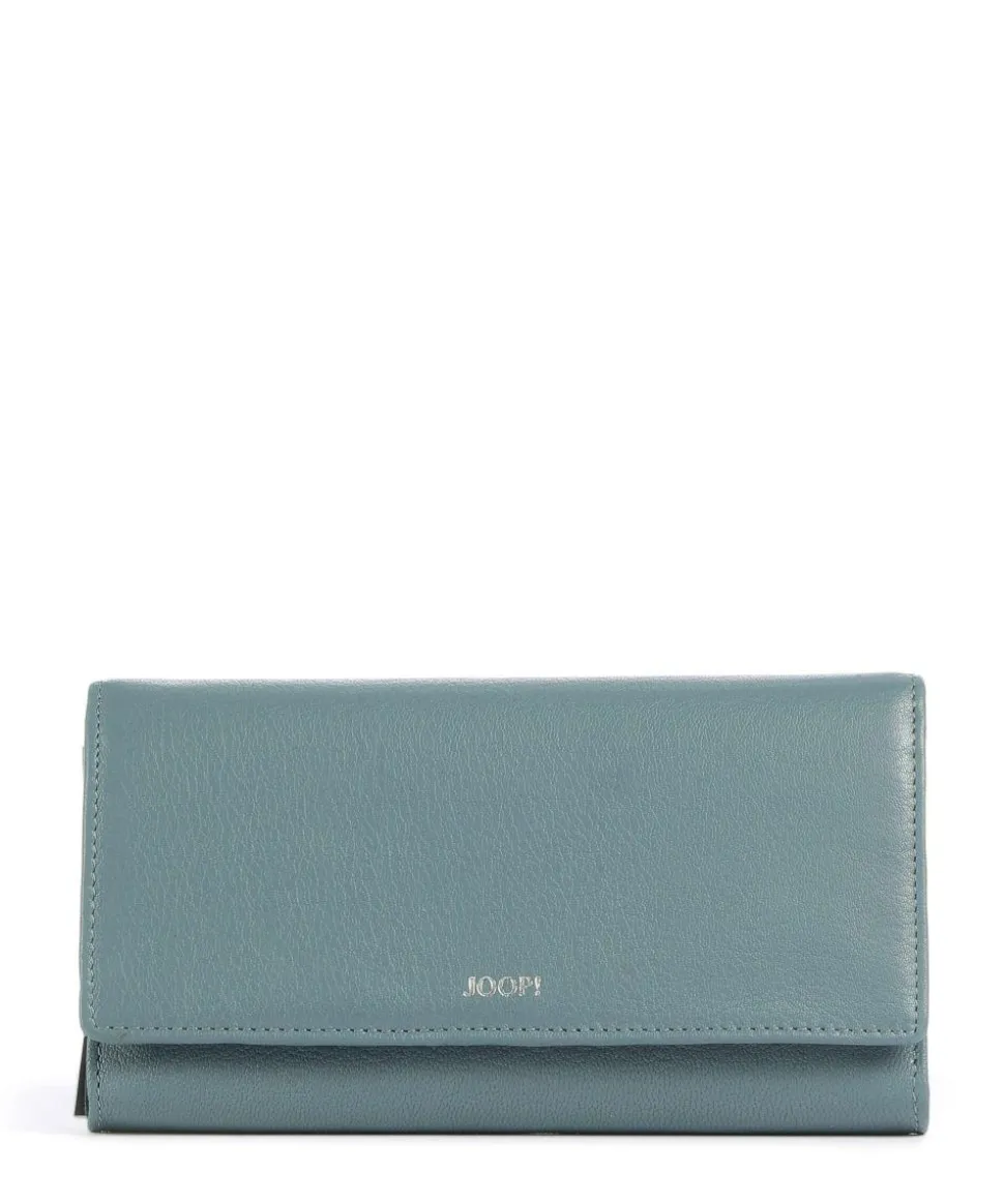 Lantea Europa RFID Geldbörse genarbtes Ziegenleder petrol