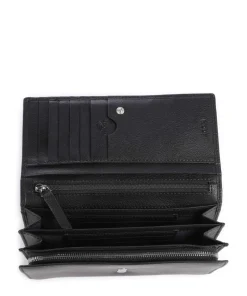 Lantea Europa RFID Geldbörse genarbtes Ziegenleder schwarz