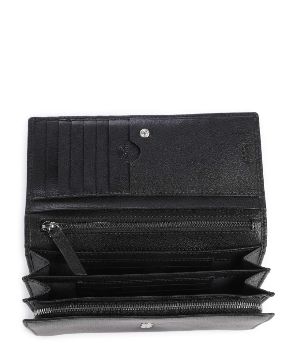 Lantea Europa RFID Geldbörse genarbtes Ziegenleder schwarz