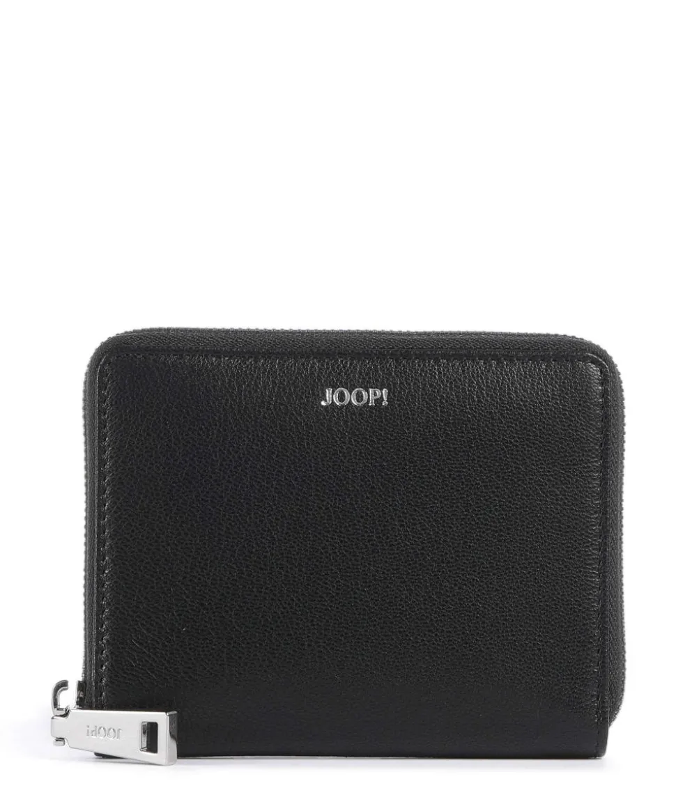 Lantea Nisa Geldbörse genarbtes Ziegenleder schwarz