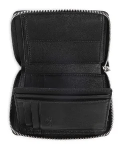 Lantea Nisa Geldbörse genarbtes Ziegenleder schwarz