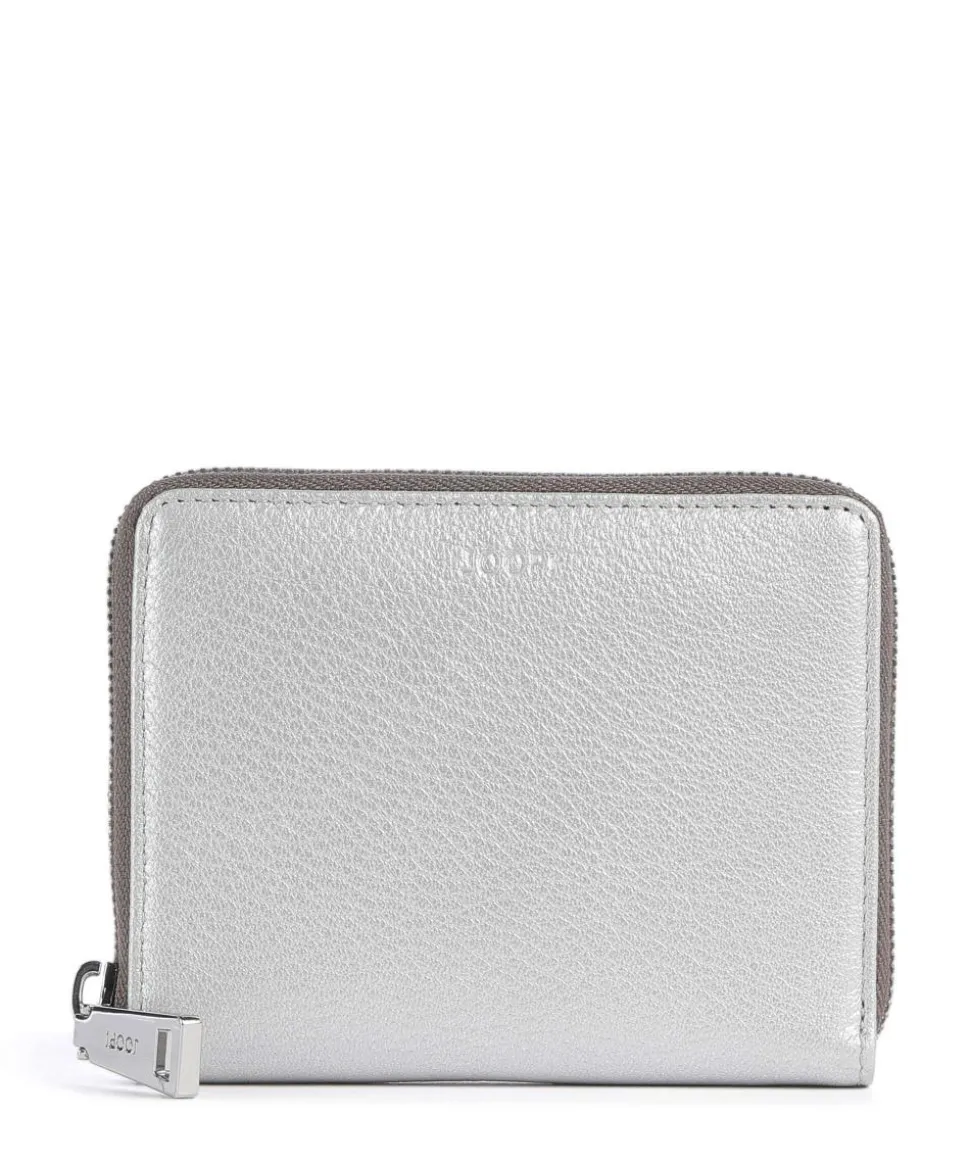 Lantea Nisa Geldbörse genarbtes Ziegenleder silber