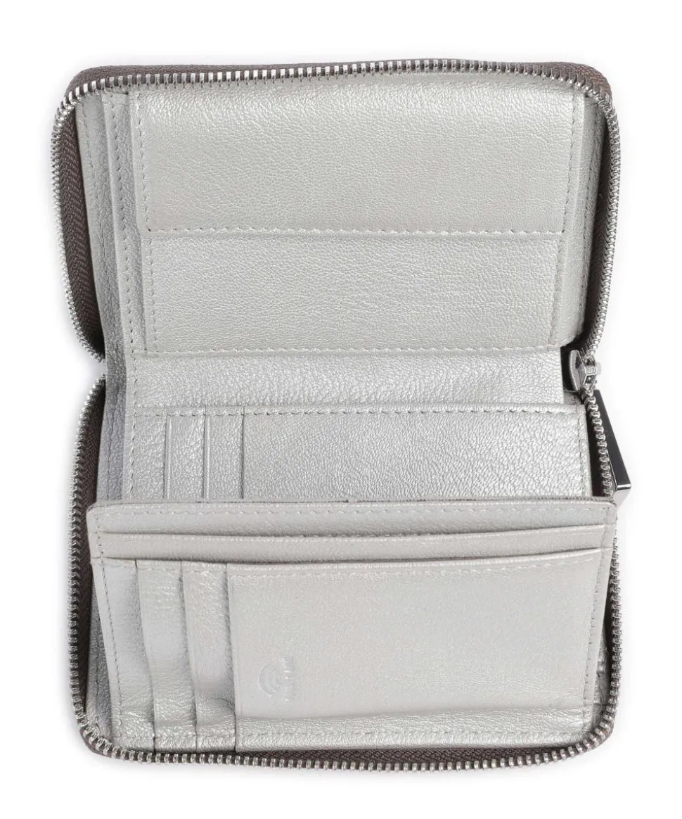 Lantea Nisa Geldbörse genarbtes Ziegenleder silber