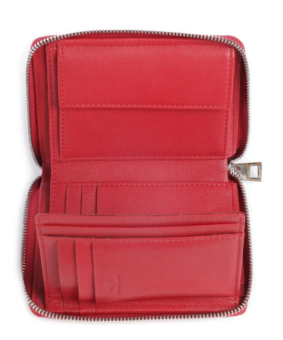 Lantea Nisa Geldbörse genarbtes Ziegenleder rot