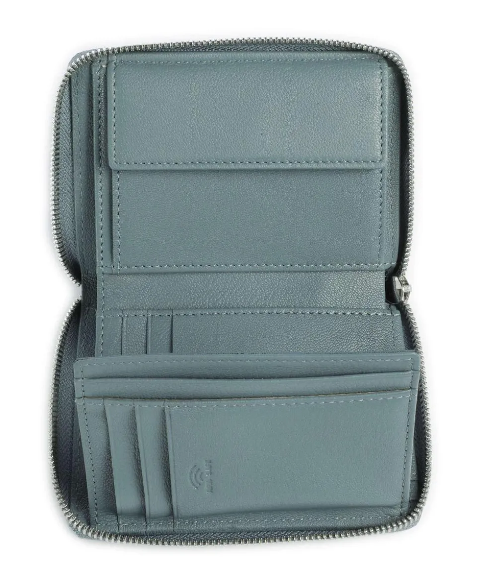 Lantea Nisa Geldbörse genarbtes Ziegenleder petrol