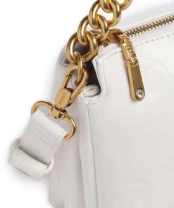 Lapuffy Schultertasche Lederimitat weiß