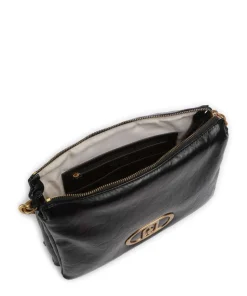 Lapuffy Schultertasche Lederimitat schwarz