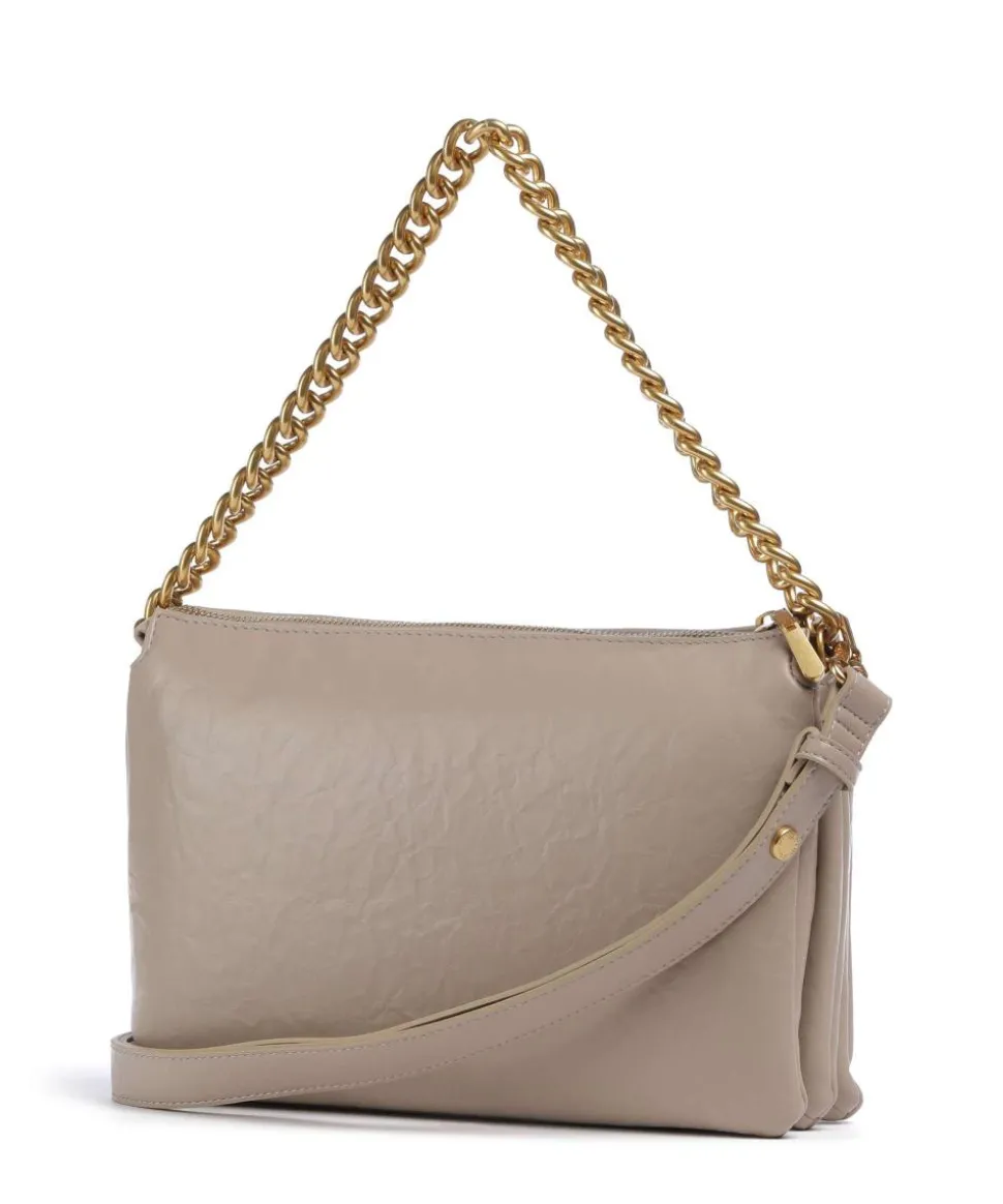 Lapuffy Schultertasche Lederimitat beige