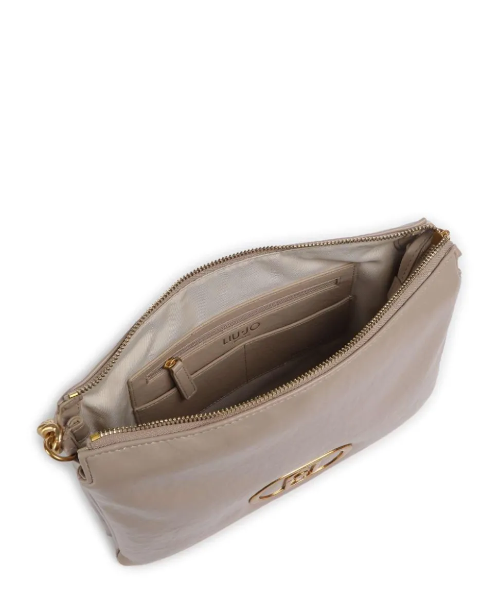 Lapuffy Schultertasche Lederimitat beige