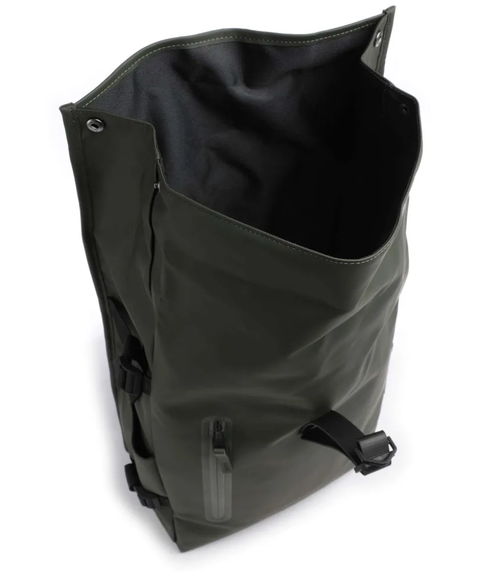 Large Rolltop Rucksack 16″ Polyester, Polyurethane dunkelgrün