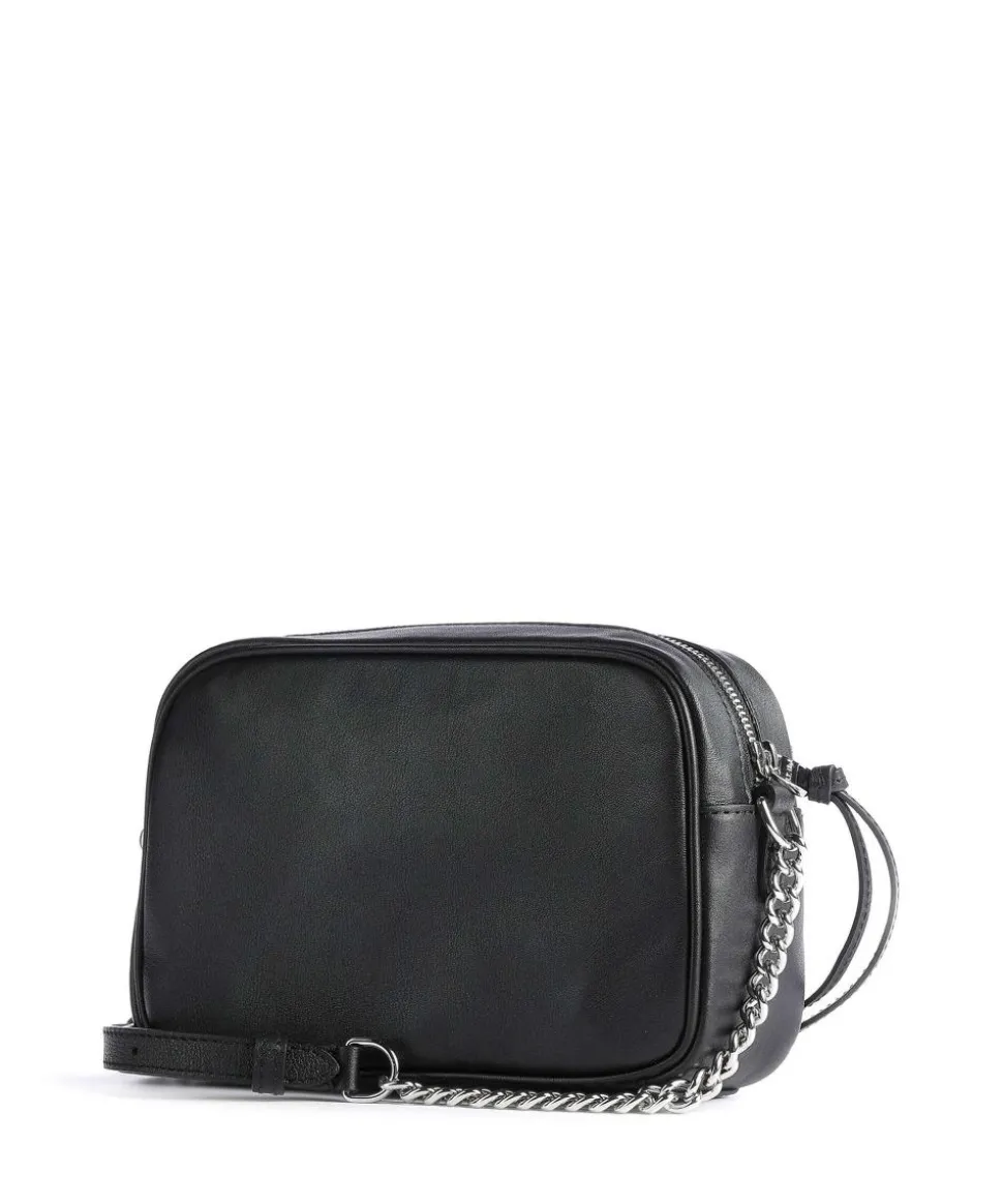 Laura Umhängetasche fein genarbtes Leder schwarz