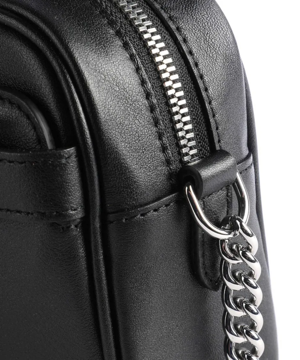 Laura Umhängetasche fein genarbtes Leder schwarz