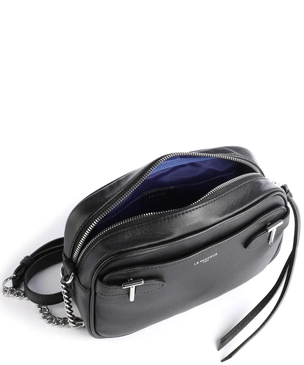 Laura Umhängetasche fein genarbtes Leder schwarz