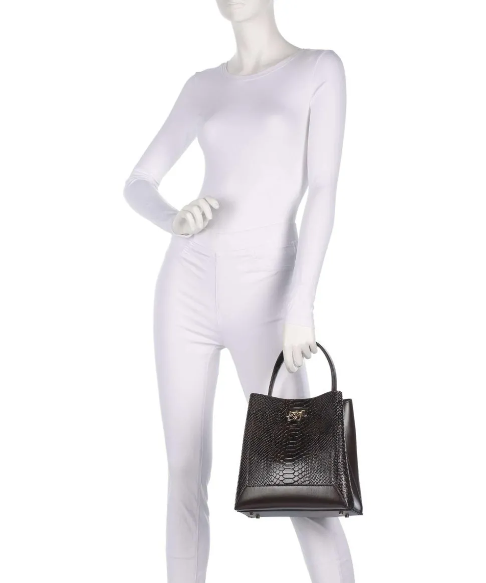 Laurie Handtasche geprägtes Rindsleder dunkelbraun