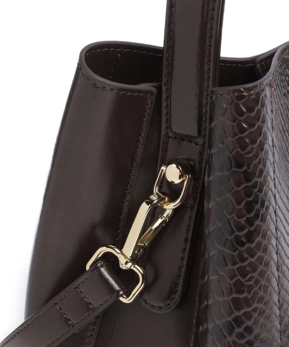 Laurie Handtasche geprägtes Rindsleder dunkelbraun