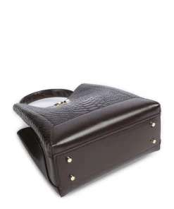 Laurie Handtasche geprägtes Rindsleder dunkelbraun