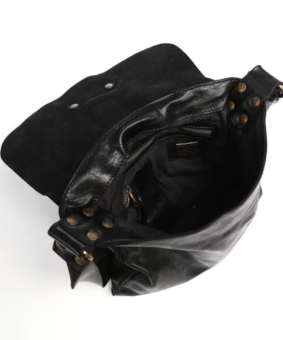 Lavata Schultertasche genarbtes Rindsleder schwarz