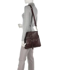 Lavata Schultertasche genarbtes Rindsleder dunkelbraun