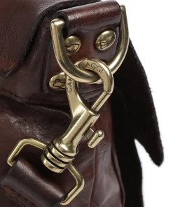 Lavata Schultertasche genarbtes Rindsleder dunkelbraun