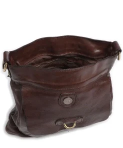 Lavata Schultertasche genarbtes Rindsleder dunkelbraun