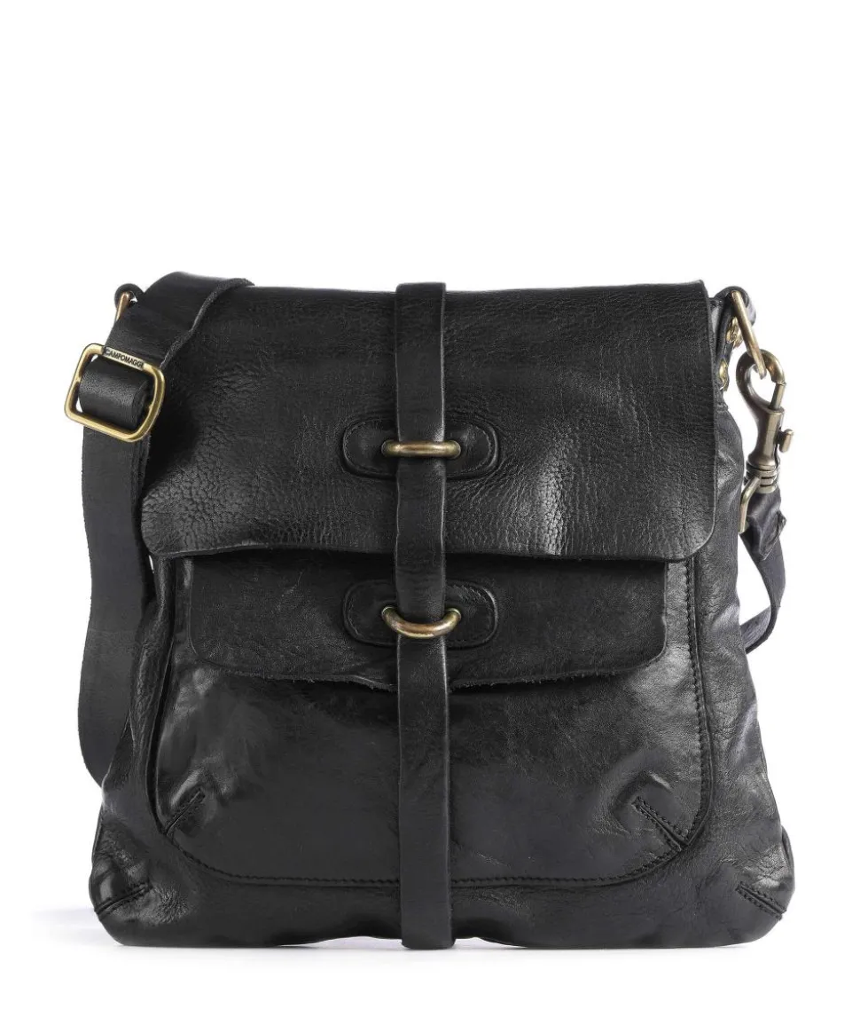 Lavata Schultertasche genarbtes Rindsleder schwarz