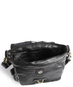 Lavata Schultertasche genarbtes Rindsleder schwarz