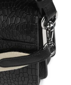 Leather Lane Schultertasche geprägtes Rindsleder schwarz