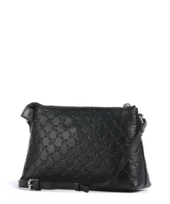 Leggero Stampa Karlie Umhängetasche geprägtes Kalbsleder schwarz