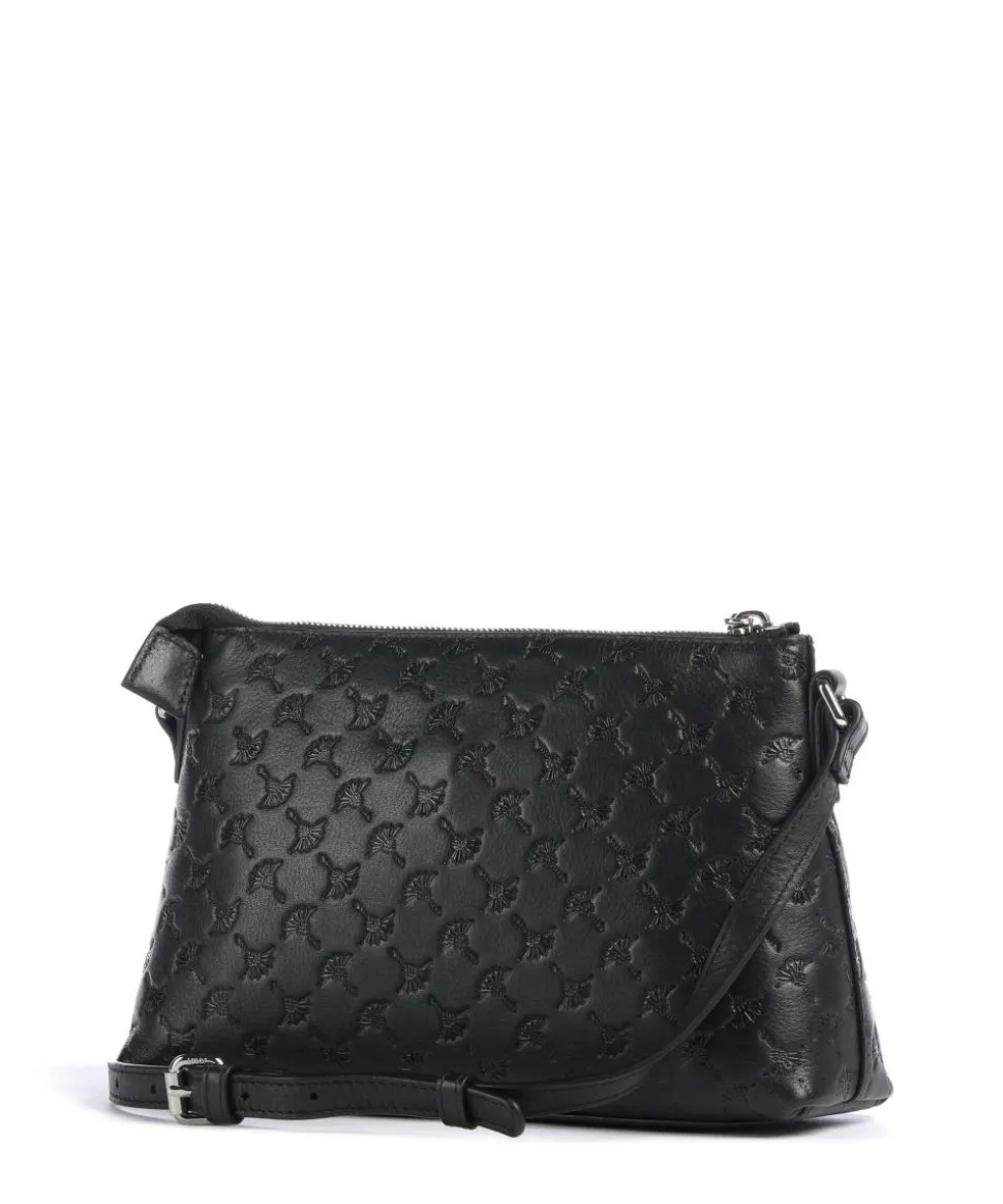 Leggero Stampa Karlie Umhängetasche geprägtes Kalbsleder schwarz