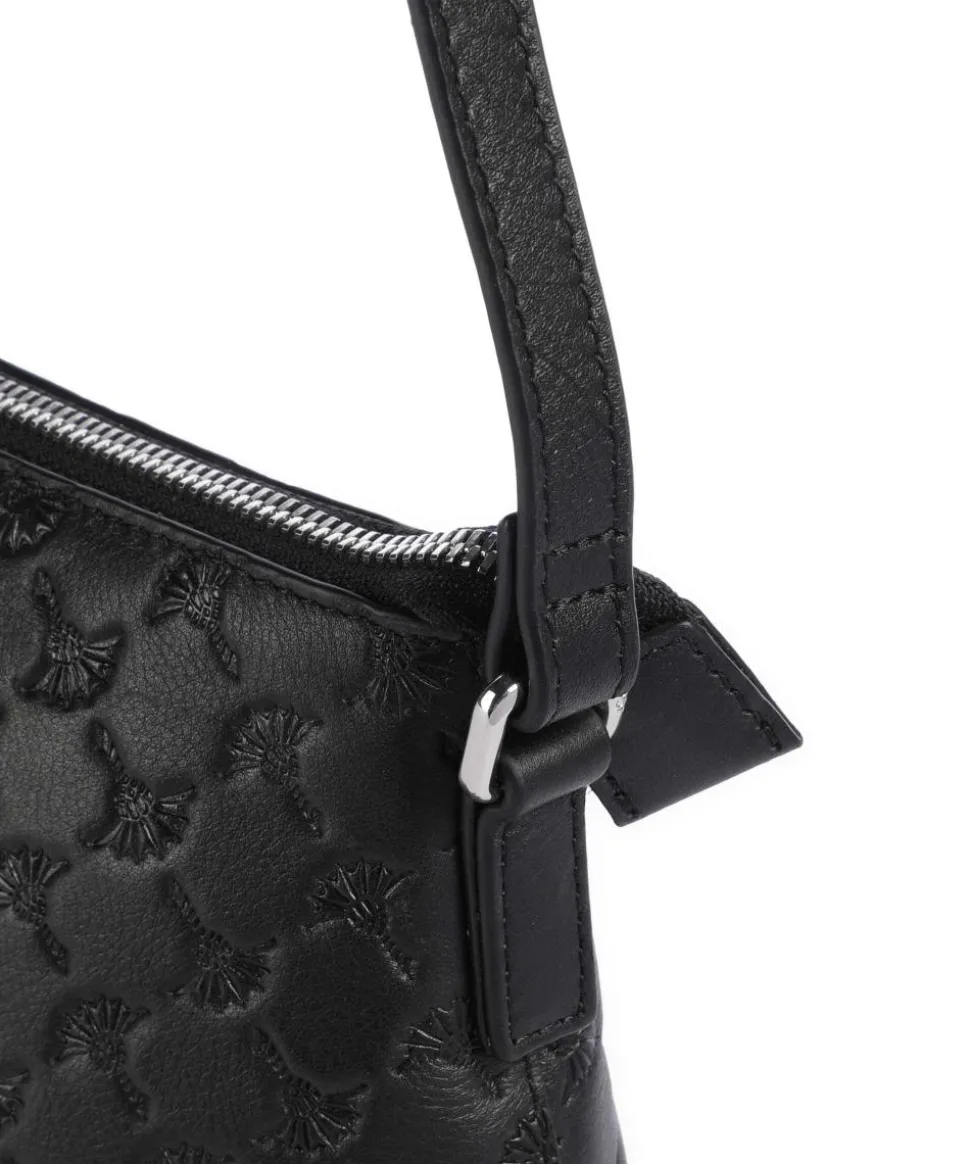 Leggero Stampa Karlie Umhängetasche geprägtes Kalbsleder schwarz