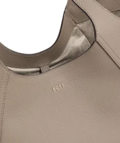 Lenah Big Shopper genarbtes Rindsleder taupe