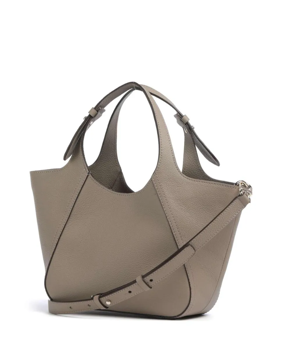 Lenah Small Handtasche genarbtes Rindsleder taupe