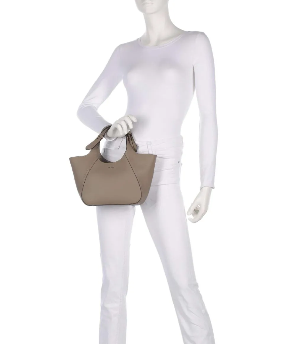Lenah Small Handtasche genarbtes Rindsleder taupe