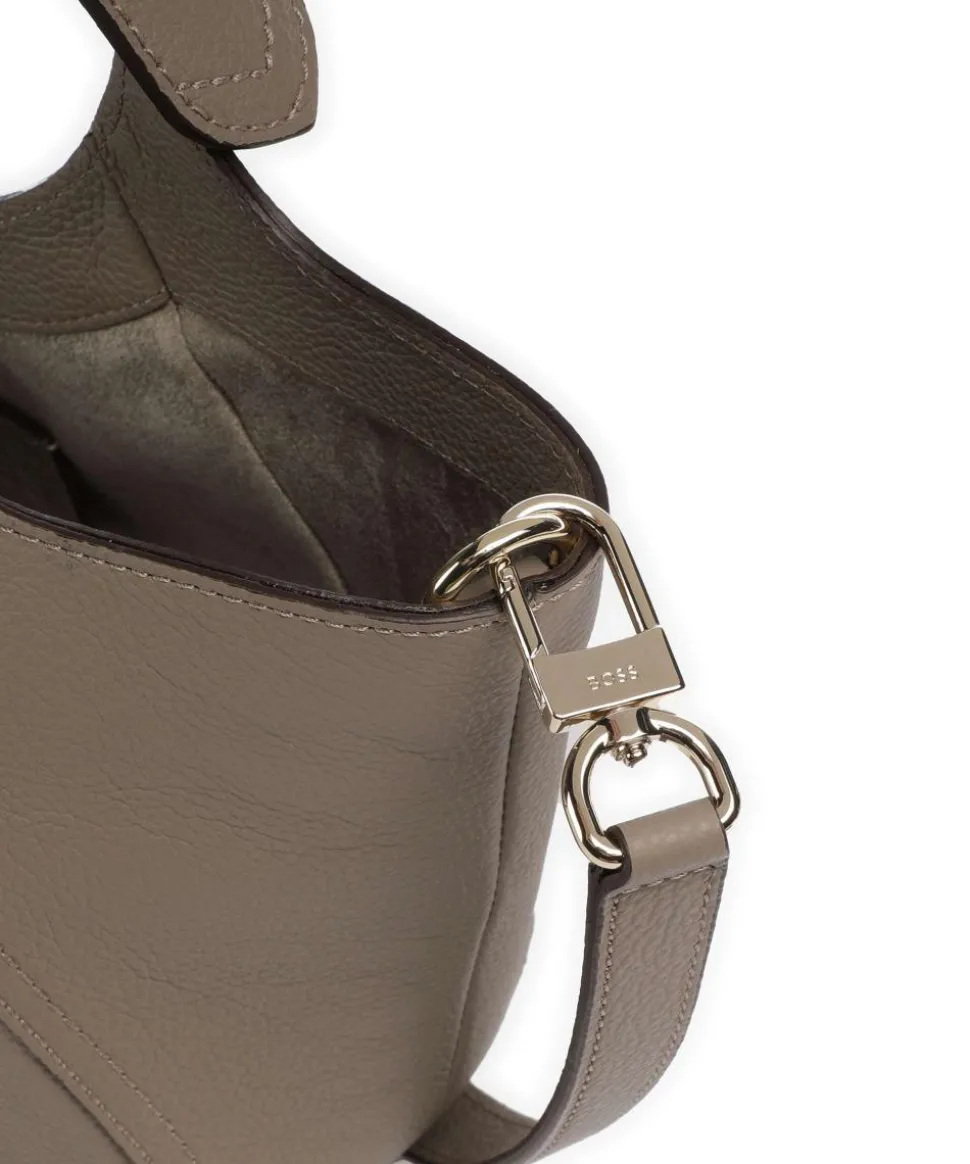 Lenah Small Handtasche genarbtes Rindsleder taupe