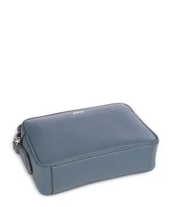 Lenah Umhängetasche genarbtes Rindsleder blaugrau